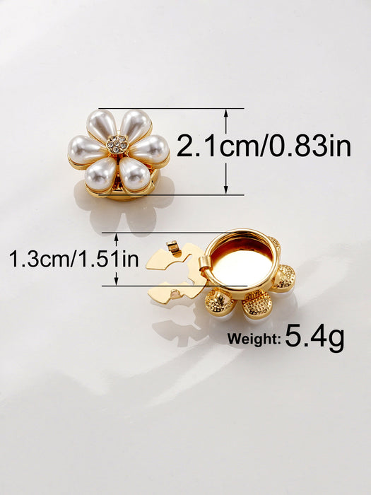 Wholesale Pearl Flower Metal Button Decoration