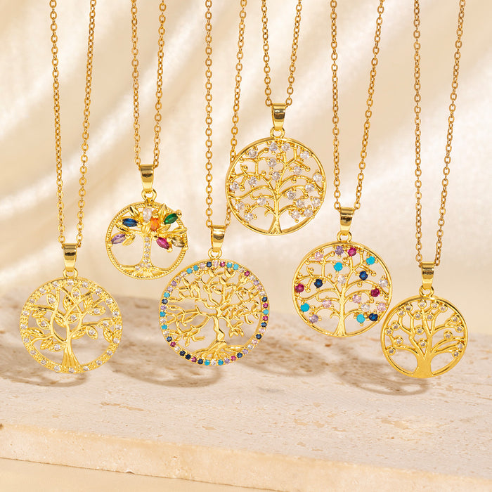 Wholesale Gold-plated copper micropaved zirconia necklace