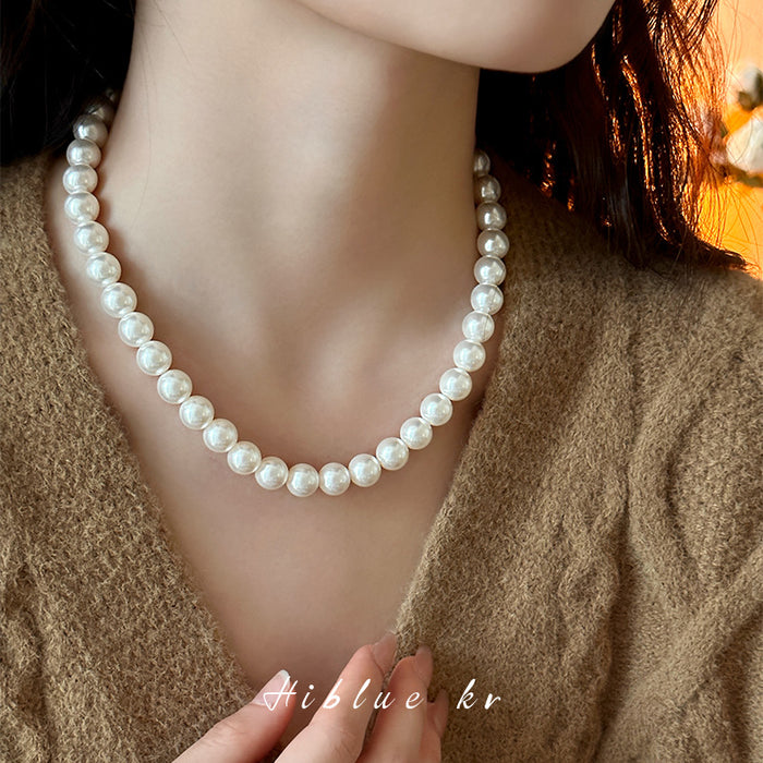 Wholesale  pearl necklace for women  clavicle chain double-layer stacked  sweater chain