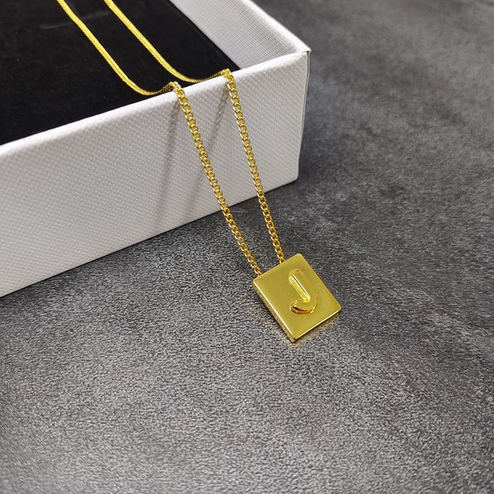 Wholesale Letter necklace gold plated clavicle chain