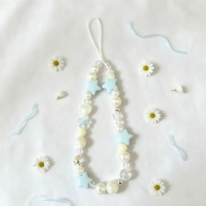 Wholesale Summer Sea Salt Stars Hand-Beaded Phone Strap - Stylish Bag Charm Keychain DIY Craft Supply Gift