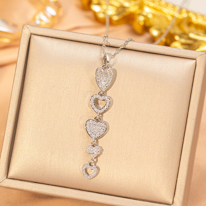 Wholesale Gold Plated Titanium Steel Floral Pendant Necklace Stylish Gift MOQ≥2