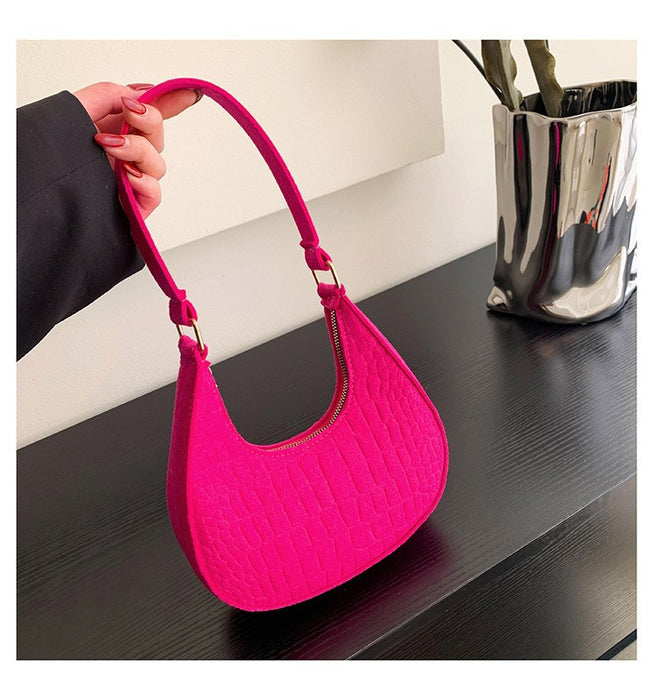 Wholesale Elegant ladies' bag, new stone patterned armpit bag, casual one shoulder handbag