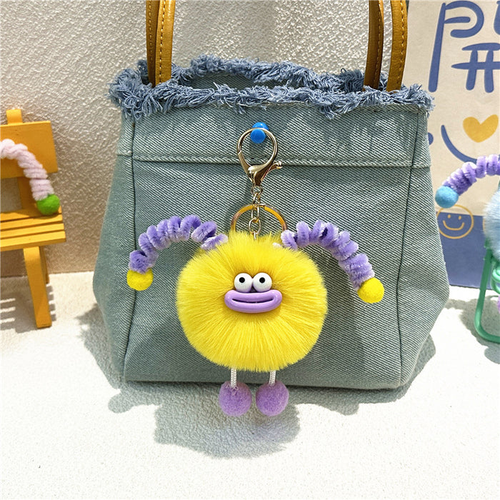 Wholesale Cartoon Key Chain Cute Sausage Mouth Internet Celebrity Schoolbag Pendant Plush Doll Key Chain Hanging Small Gift