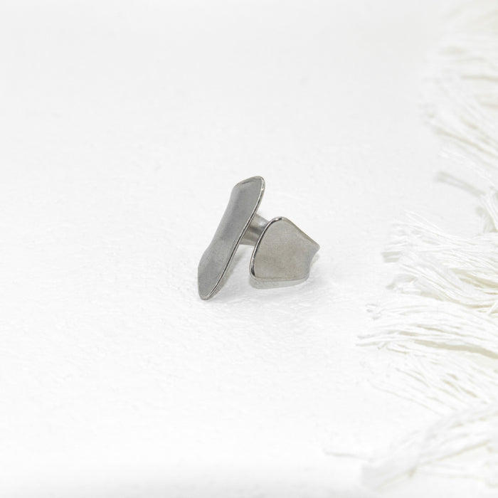 Wholesale Wide face irregular stainless steel ring, ultra wide face simple and fashionable, personalized and open design, titanium steel ring