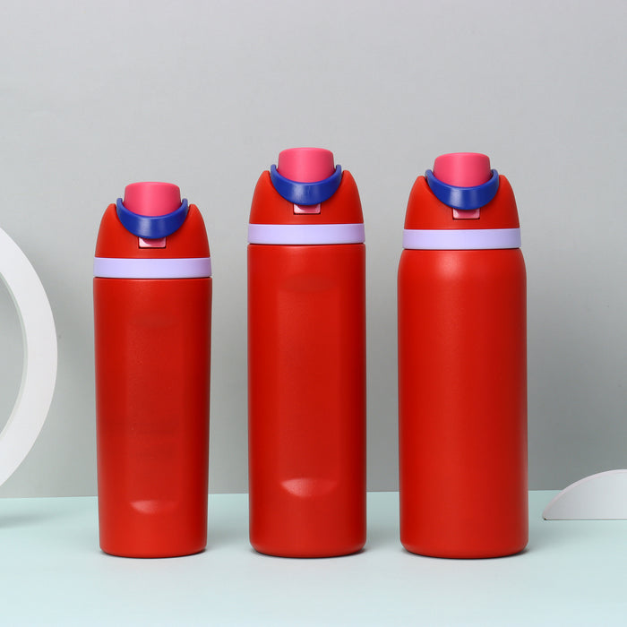 Wholesale Fruit Cup Stainless Steel Insulated Cup High-Value Double-Drink Pop-Up Cup Large-Capacity Sports Water Cup