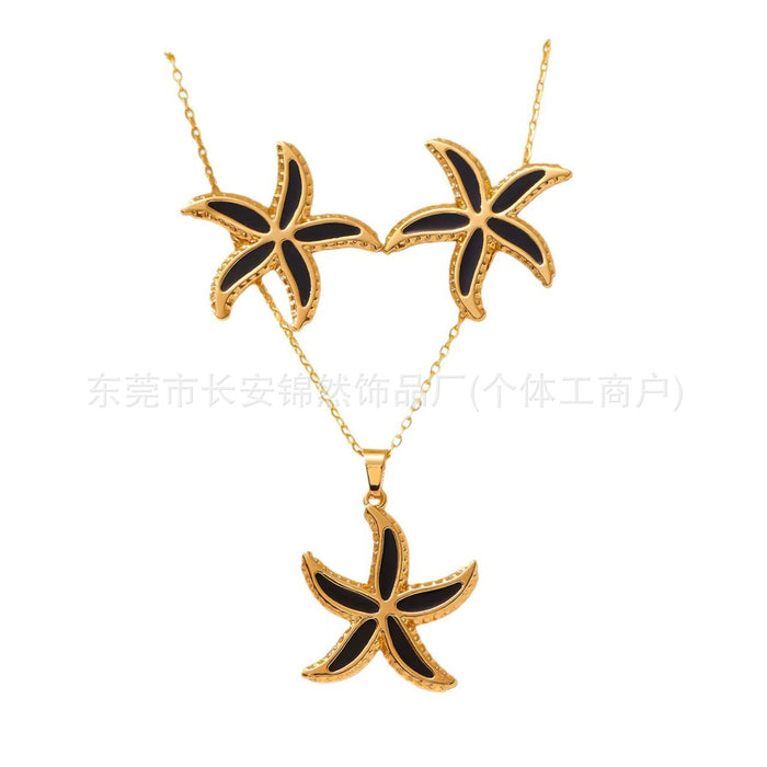 Wholesale 304 Stainless Steel Vacuum Plated Earrings and Necklace Set