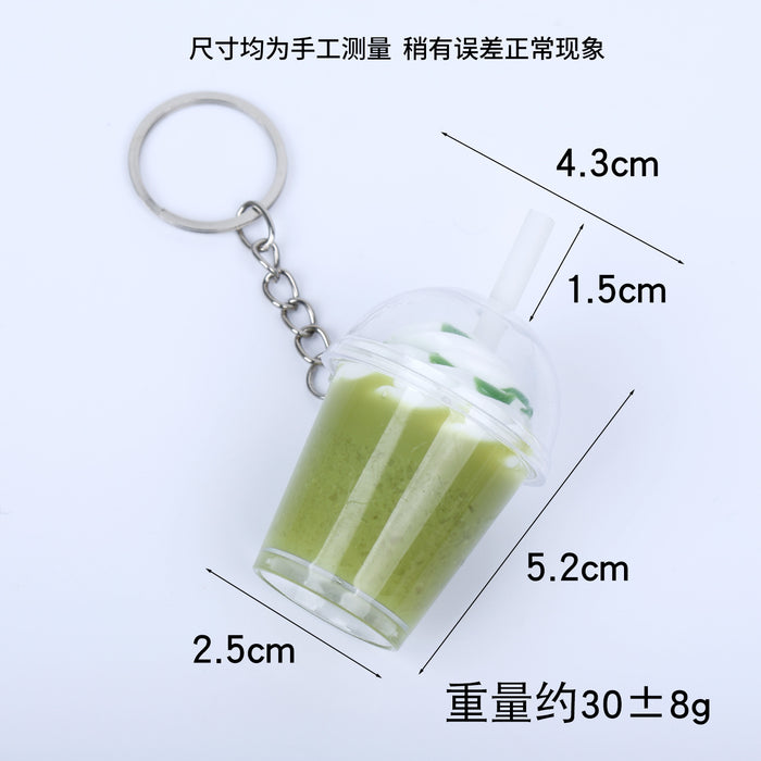 Wholesale Plastic Ice Cream Cup Keychain Pendant Simulated Dessert Style Bag Charm MOQ≥2