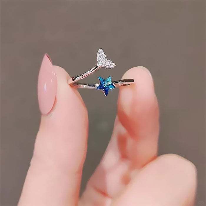 Wholesale Star ring with adjustable opening and pentagram opening for women wholesale