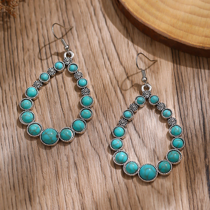 Wholesale vintage personality statemente turquoise earrings