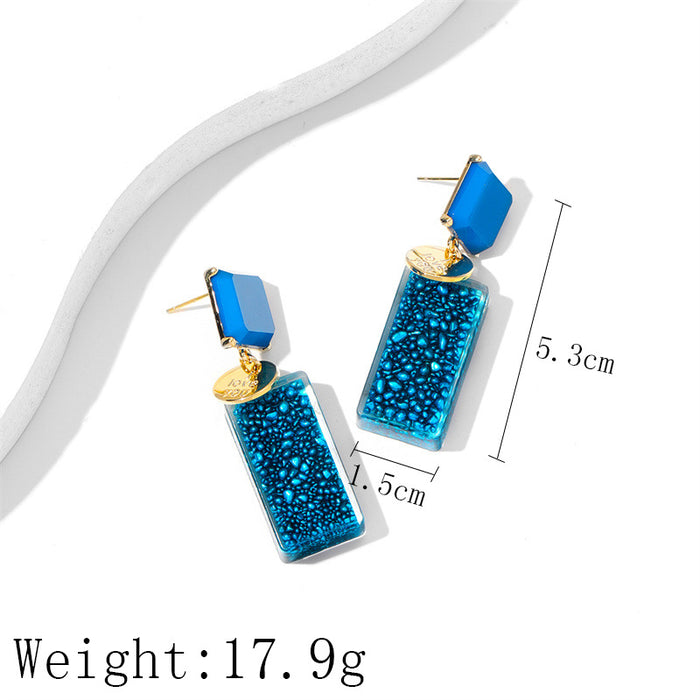 Wholesale Earrings Alloy Imitation Natural Stone Exaggeration MOQ≥2 JDC-ES-GuTe028