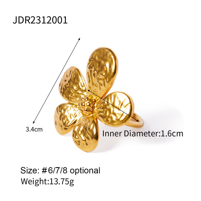 Wholesale 18k Gold Stainless Steel Flower Earrings JDC-ES-JD355