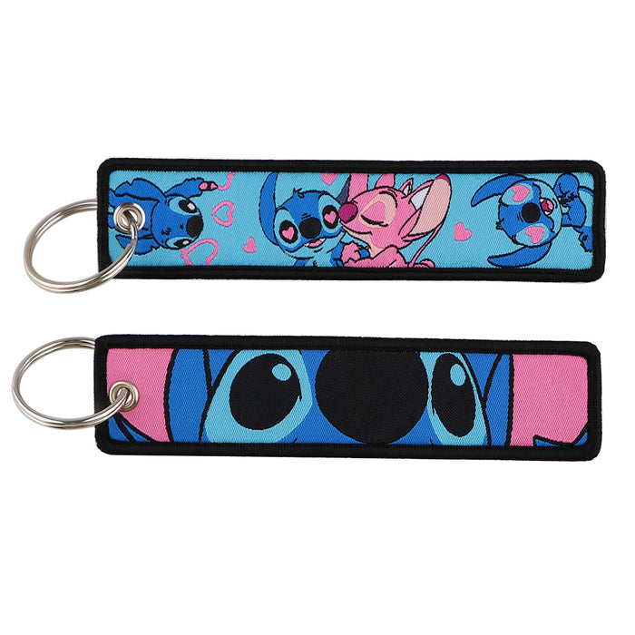 Wholesale Cartoon Cute Woven Label Lanyard Keychain JDC-KC-KKX004