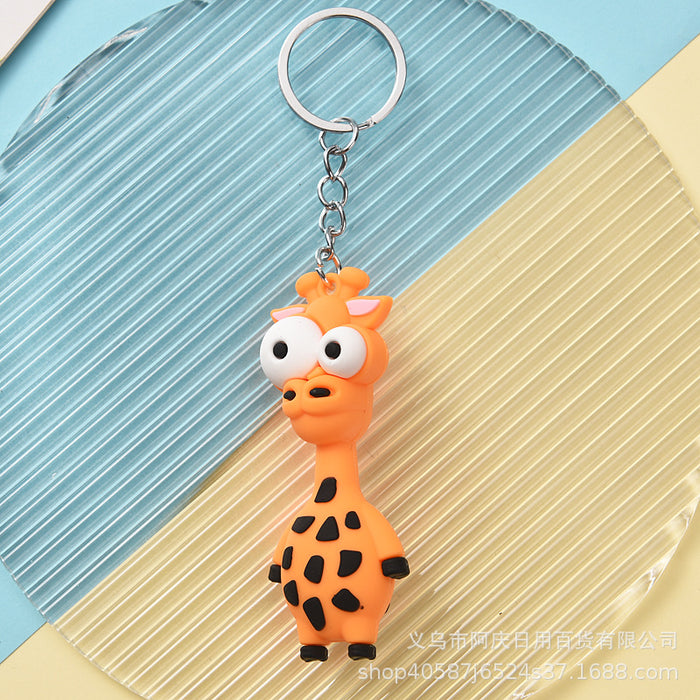 Wholesale 10PCS Cartoon Big Eye Animal Doll Keychain JDC-KC-AQing006