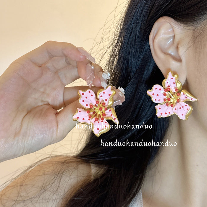 Wholesale Alloy Irregular Petal Earrings JDC-ES-HanDu009