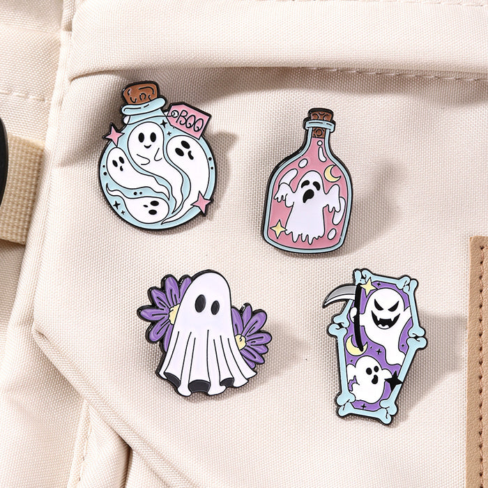 Wholesale  Badge Ghost Demon Cute Cartoon Holiday Decoration Clothes Bag Accessories Oil Drop Zinc Alloy Brooch