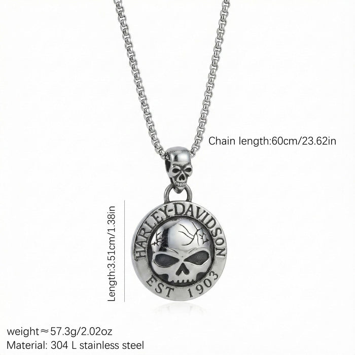 Wholesale Retro Skull Titanium Steel Necklace