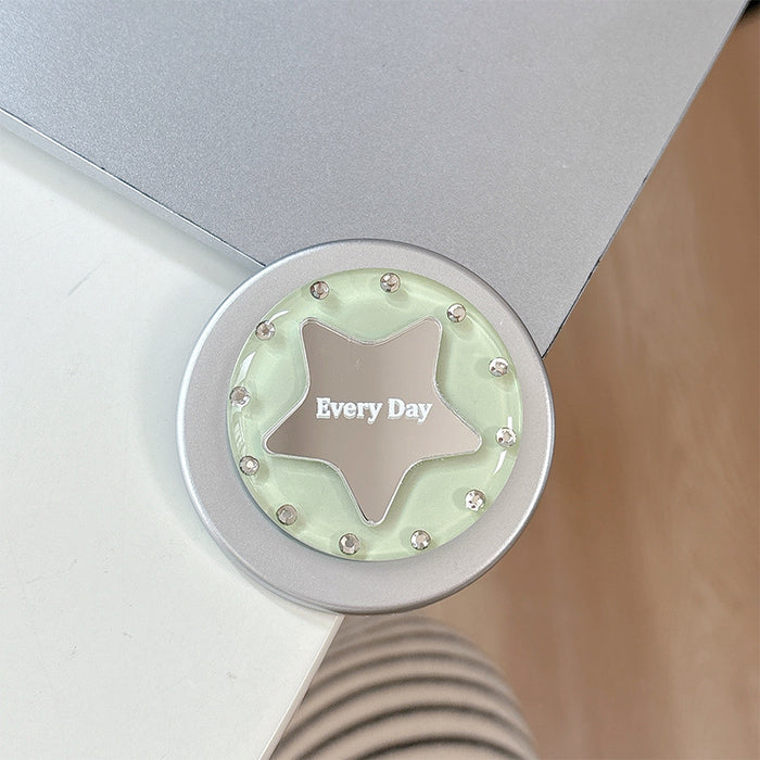 Wholesale Simple Star Design Desktop Retractable Phone Holder with Rhinestone Mirror