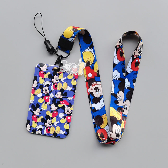 Wholesale Polyester Cartoon Print Card Holder With Lanyard For Student ID Work Badge Bus Card Everyday Resale