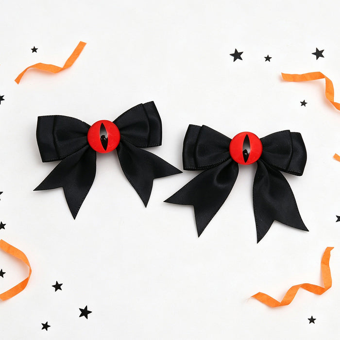 Wholesale Polyester  Devil Eye Bow Hair Clip Party Hair Accessory For Women Boutique Resale