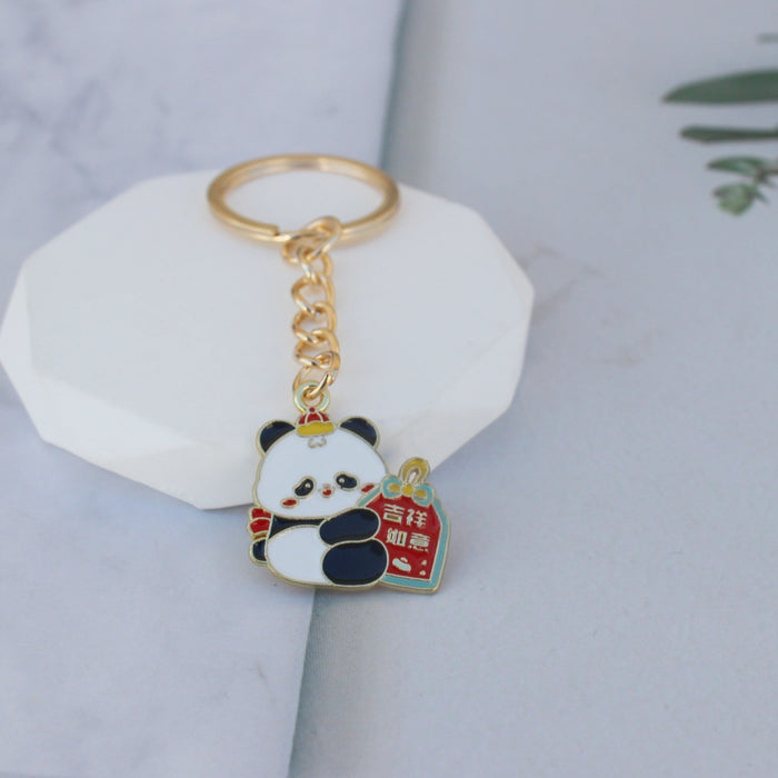 Wholesale Panda keychain  bag pendant  cartoon small gift key chain ornaments