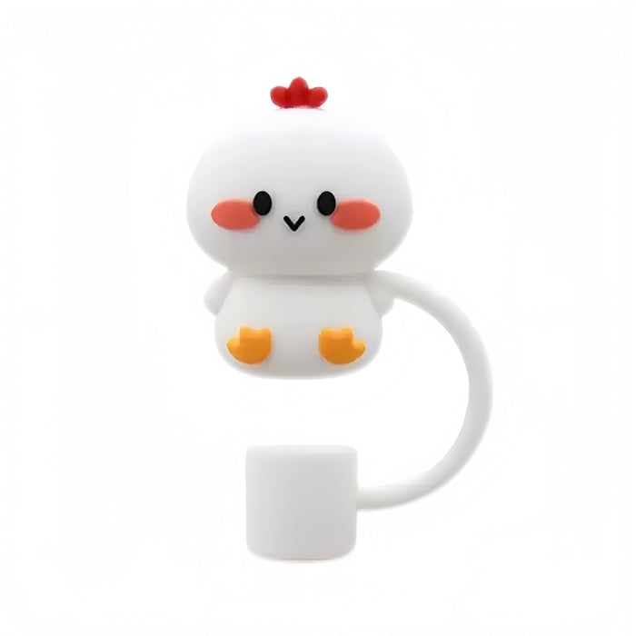 Wholesale Cute animal 3D straw cap, water cup straw cover, dustproof straw decorative cap, reusable straw stopper