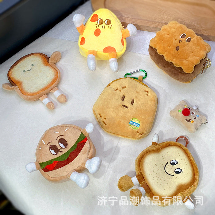 Wholesale Cartoon Toast Bread Burger Coin Purse Plush Fruit Capybara Pendant Coin Storage Bag