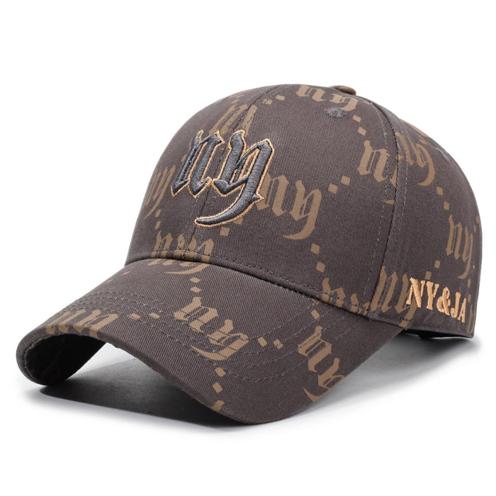 Wholesale Unisex embroidered letter duckbill cap full print baseball cap spring and autumn outdoor leisure sports sunshade duckbill cap trendy