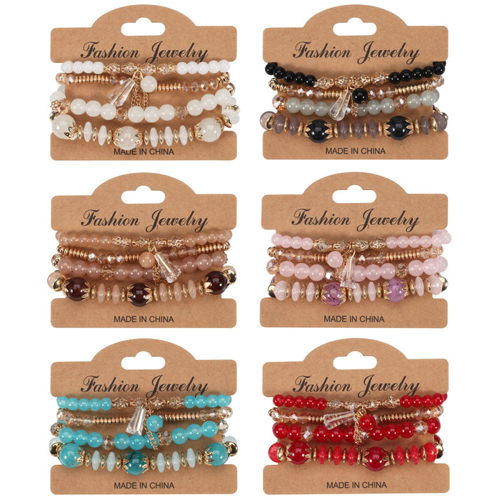 Wholesale Bohemian Tassel Colored Glass Bracelet JDC-BT-Xiny064