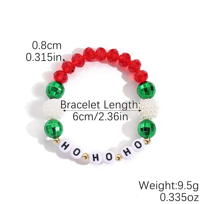 Wholesale Christmas Hand Jewelry Acrylic Pendant Christmas Braided Bracelet Snowflake Snowman Christmas Bracelet