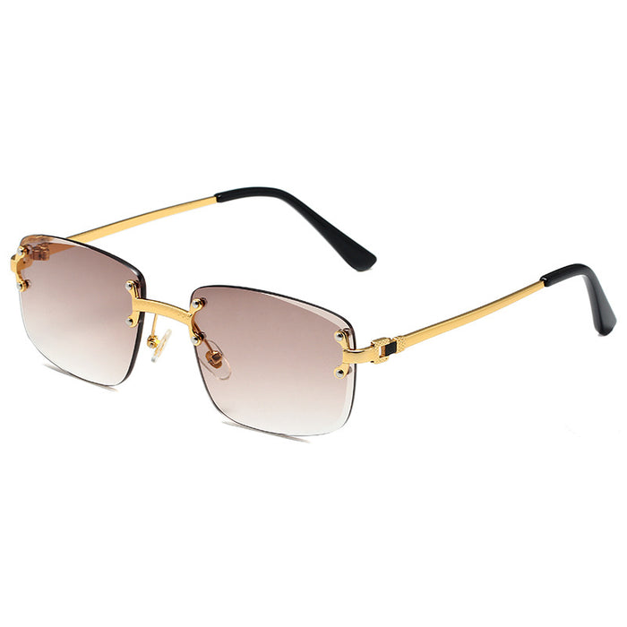 Wholesale  Rimless Trim Spring Foot Sunglasses Women's  Gradient Sunglasses Men's