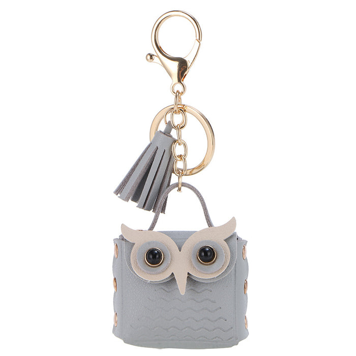 Wholesale Owl Keychain Mini Bag Cartoon Multicolor Coin Purse Rivet Owl Small Bag Gift Pendant