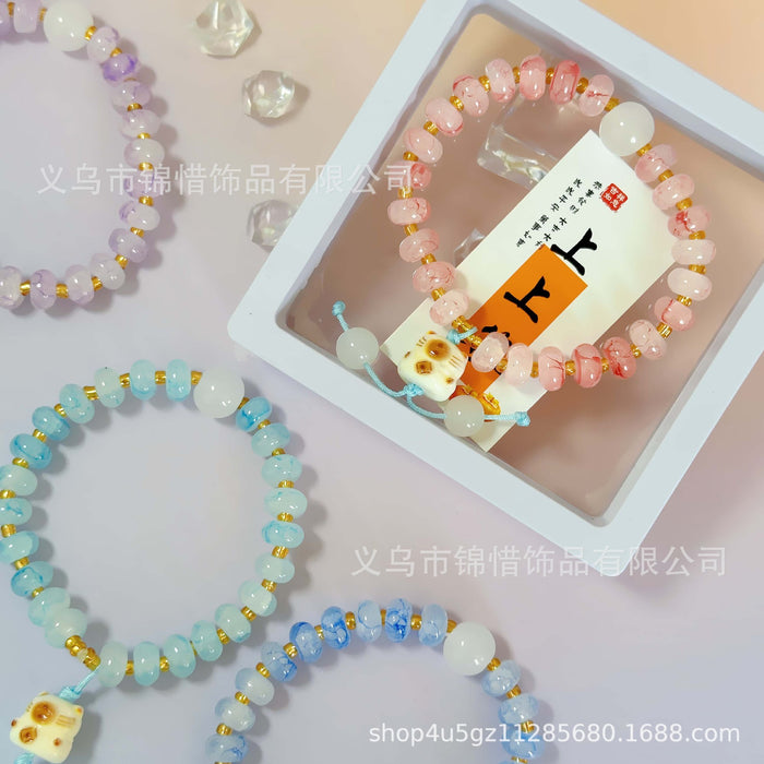 Wholesale New Ink Abacus Bead Bracelet, Tassel, Fortune Cat Bracelet