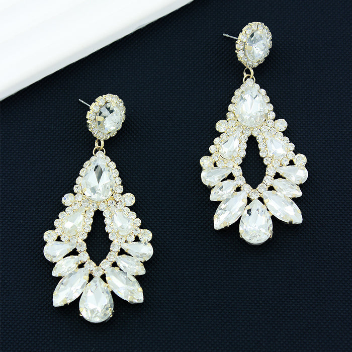 Wholesale Personality Exaggerated Rhinestone Drop Earrings Fashion Popular Claw Chain Earrings