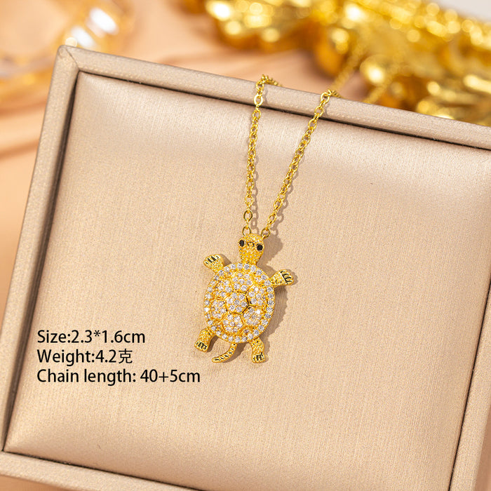Wholesale Gold Plated Titanium Steel Floral Pendant Necklace Stylish Gift MOQ≥2