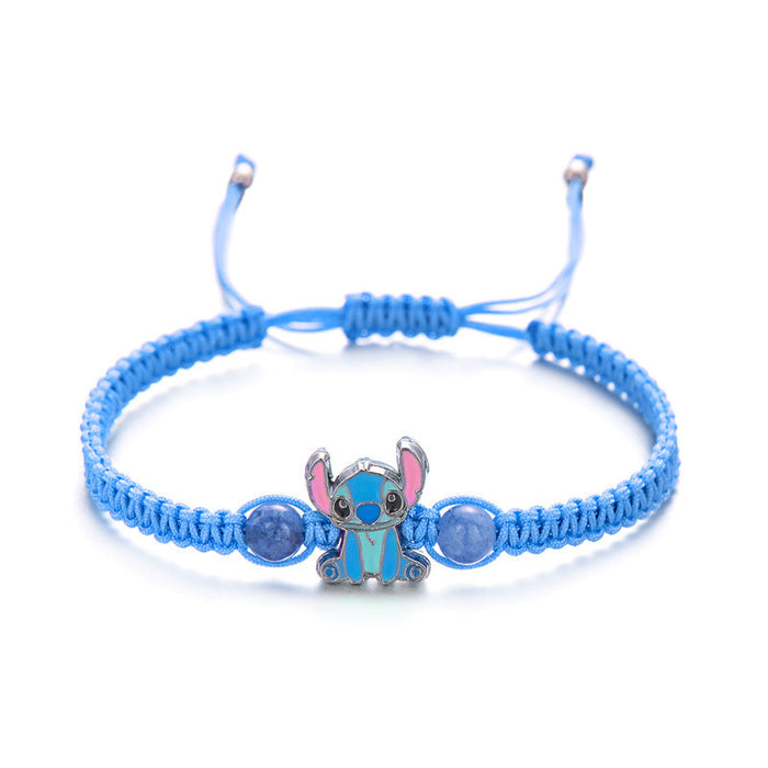 Wholesale Bracelet Blue Fried Dough Twists Crystal Beaded Bracelet Gift Multicolor Woven Bracelet