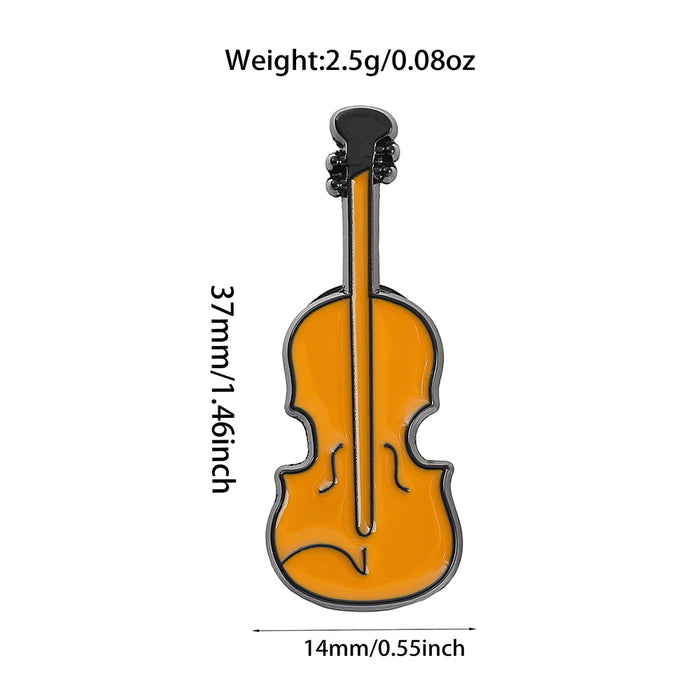 Wholesale Vintage Electroplated Guitar Brooch Musical Instrument Lapel Pin Trendy Backpack Badge For Casual Gift