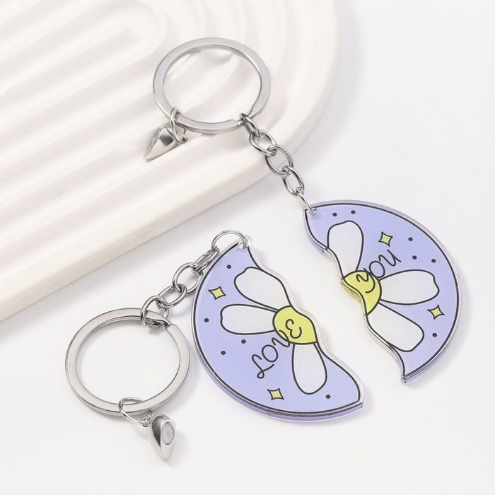 Wholesale Acrylic Love Magnet Keychain JDC-KC-RongRui073