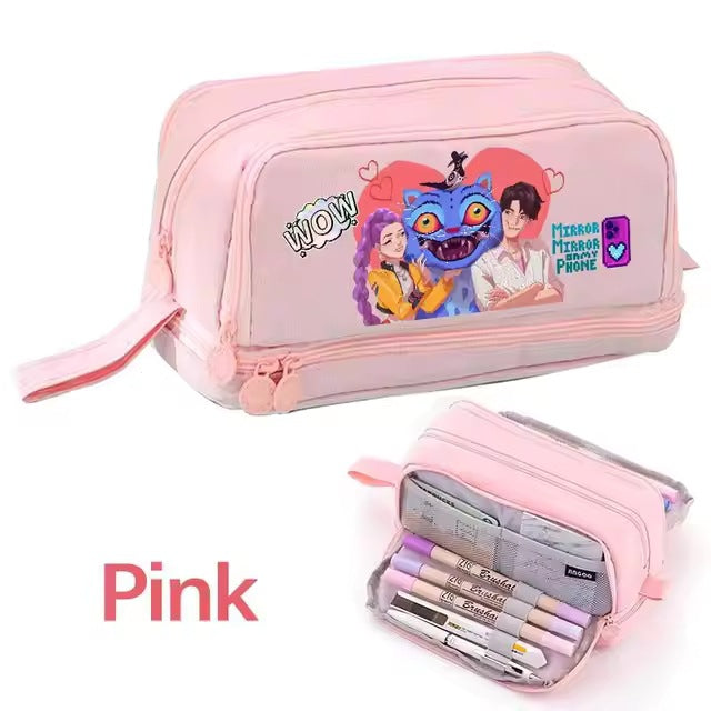 Wholesale Fashion Polyester Cartoon Pencil Case Multifunctional Stationery Pouch Cute School Bag