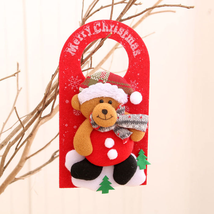 Wholesale Christmas Decorations Non-Woven Cartoon Christmas Door Hanging Pendant Hotel Shopping Mall Window Decoration