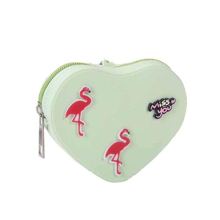 Wholesale Heart-shaped cartoon mini candy-colored coin purse zipper silicone women's coin bag children's small bag portable wallet