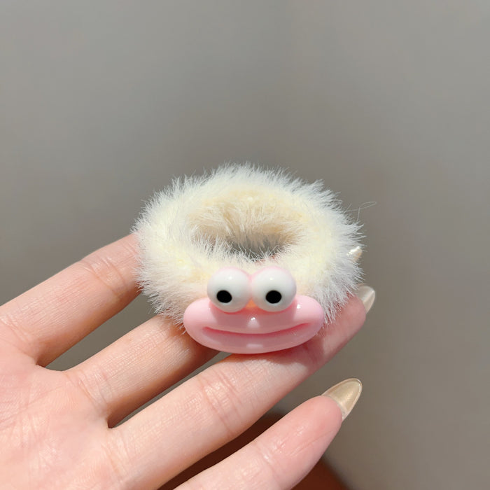 Wholesale Colorful Big-Eyed Monster Plush Hair Ring Thickeneded and Widened Towel Ring Plush Hair Rope Sweet Girl Heart Hair Rope Hair