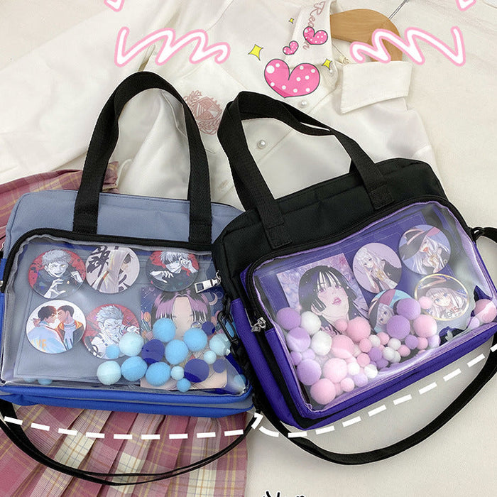 Wholesale  Secondary Cartoon Pain Bag Shoulder Bag 20cm Baby Bag Large Capacity Transparent Bag Crossbody Bag