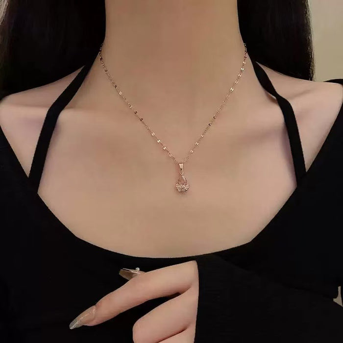 Wholesale Pink Diamond Water Drop Pendant choker necklace