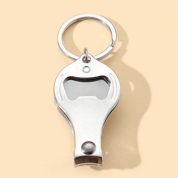 Wholesale Father's Day Time Gemstone Nail Clipper Beer Bottle Opener Stainless Steel Keychain JDC-KC-HuiWen022