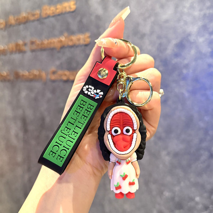 Wholesale 3pcs Cartoon Silicone Keychain Pendant Decorative Bag Charm