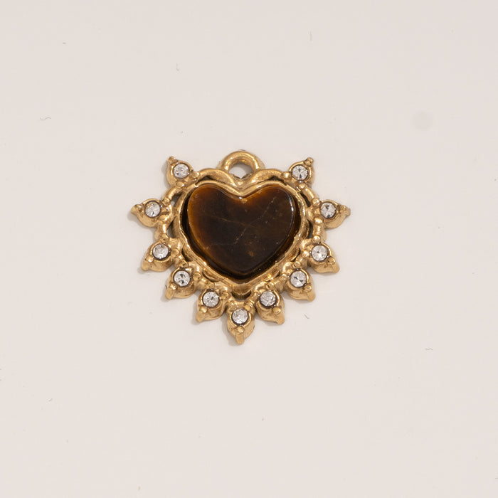 Wholesale Fashion and personalized stainless steel pendant Devil's Eye natural stone heart pendant wholesale
