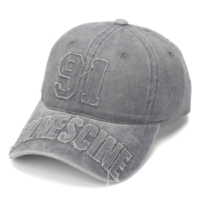 Wholesale Vintage Letter-Embroidered Soft Top Baseball Cap Sun Protection Hat for Men Women