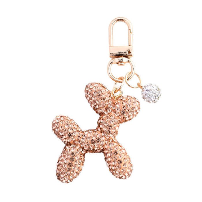 Wholesale Cute Balloon Puppy Diamond Car Keychain