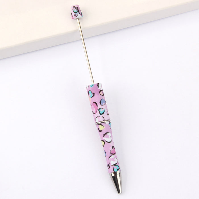 Wholesale DIY Beadable Pens  Cow Leopard Print  DIY for Beaded Plastic Pen JDC-PN-JinBN001